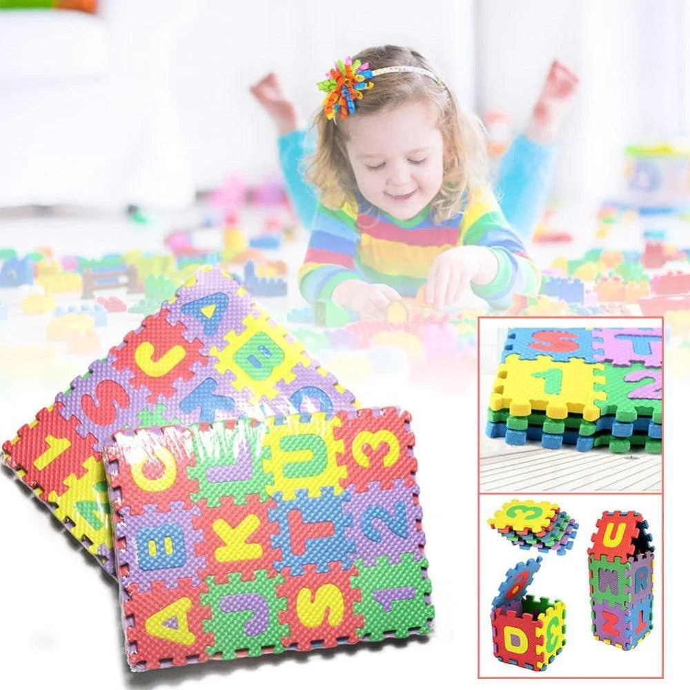 36 Pieces Miniature Foam Alphabet Jigsaw Puzzle Mat Educational Play Toy A-Z 0-9 - Buy Confidently with Smart Sales Australia