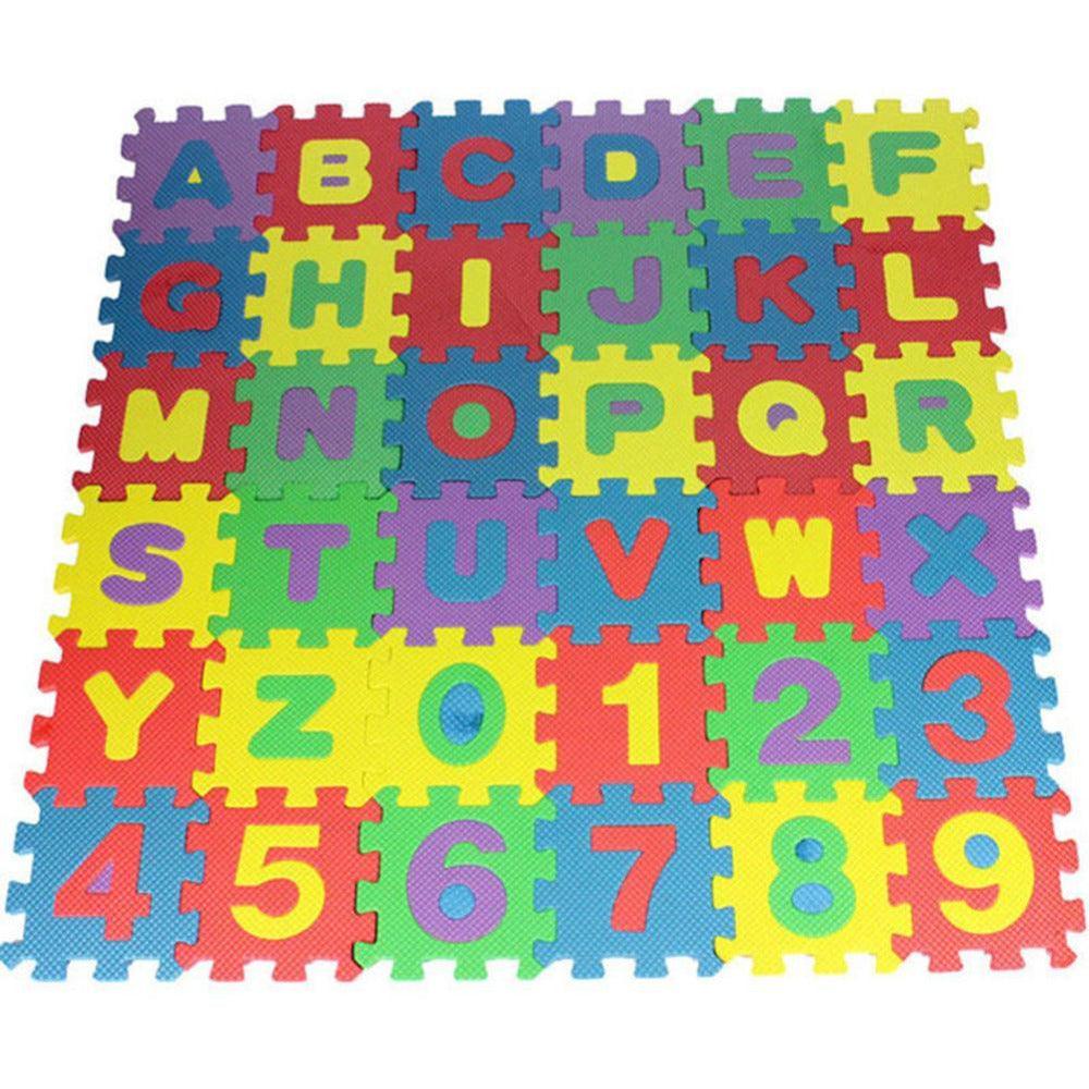 36 Pieces Miniature Foam Alphabet Jigsaw Puzzle Mat Educational Play Toy A-Z 0-9 - Buy Confidently with Smart Sales Australia