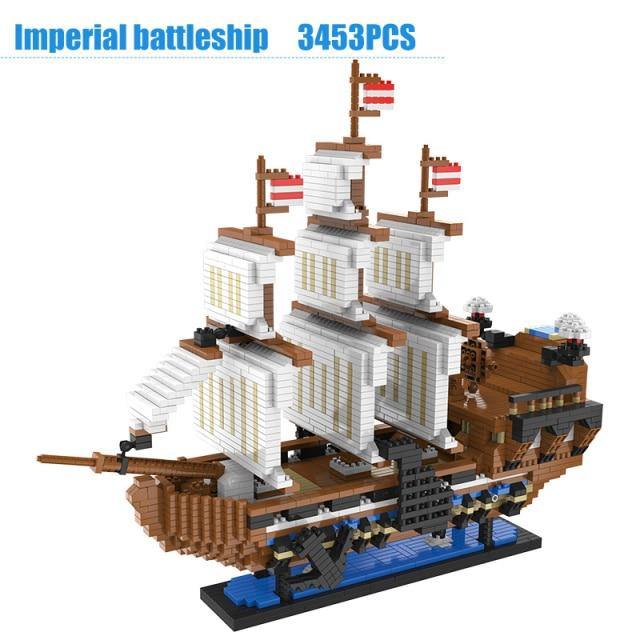 3D Building Diamond Blocks Caribbean Pirate Sailing Model For Kids - Buy Confidently with Smart Sales Australia
