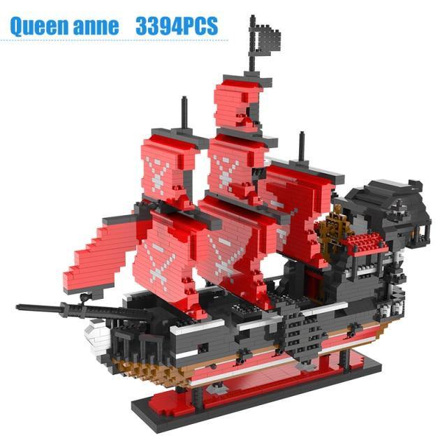 3D Building Diamond Blocks Caribbean Pirate Sailing Model For Kids - Buy Confidently with Smart Sales Australia