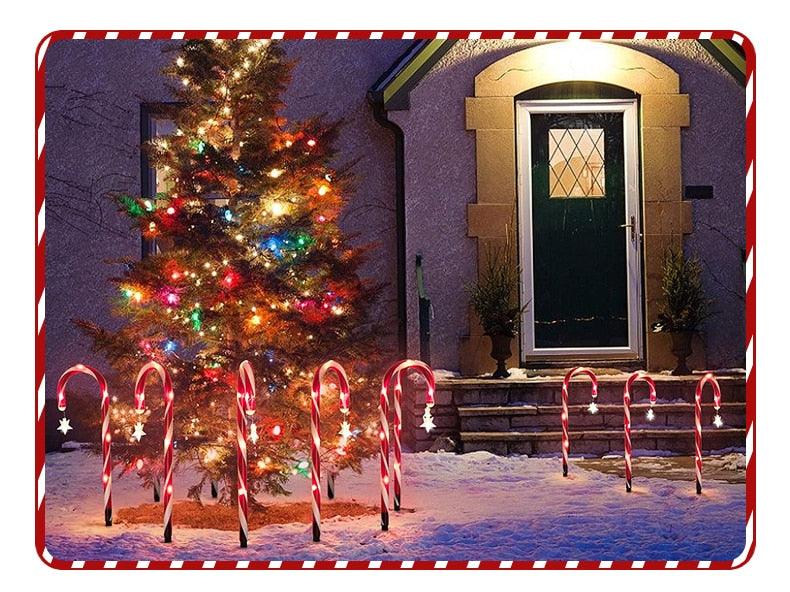 8 Piece Solar-powered Water Resistant Christmas Cane Lights - Buy Confidently with Smart Sales Australia