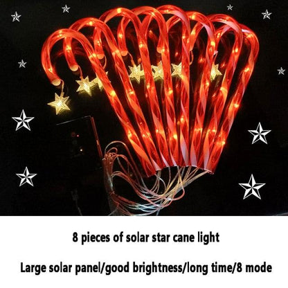 8 Piece Solar-powered Water Resistant Christmas Cane Lights - Buy Confidently with Smart Sales Australia