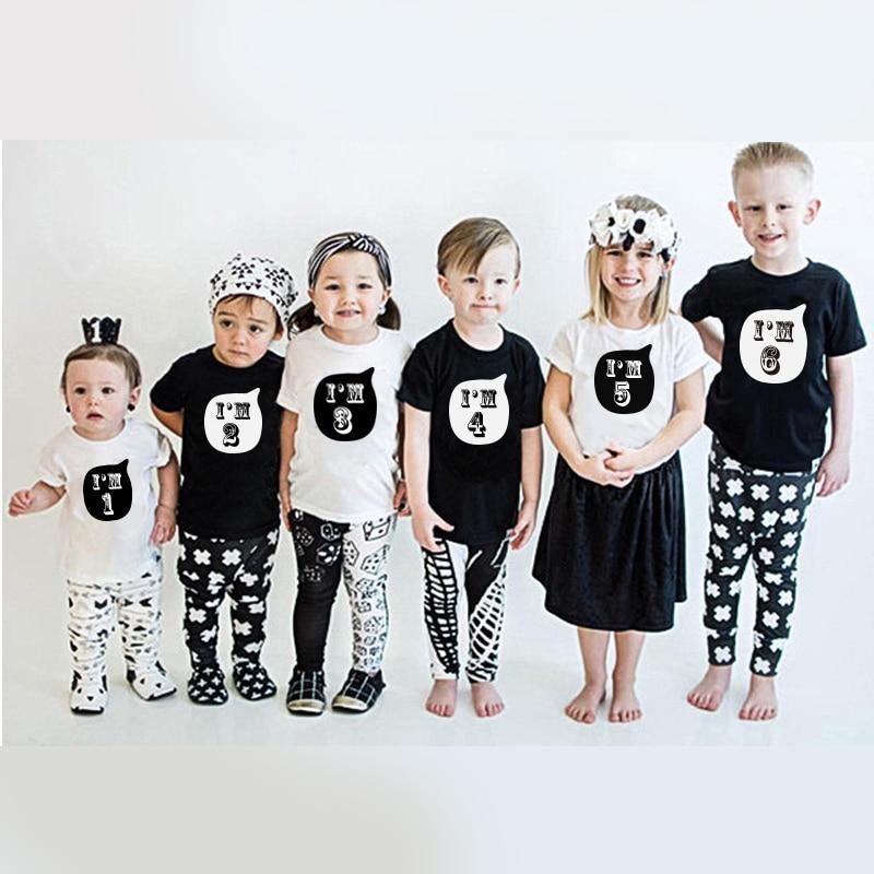 Age Printed Birthday Short-Sleeves Shirts For Kids Boys and Girls - Buy Confidently with Smart Sales Australia