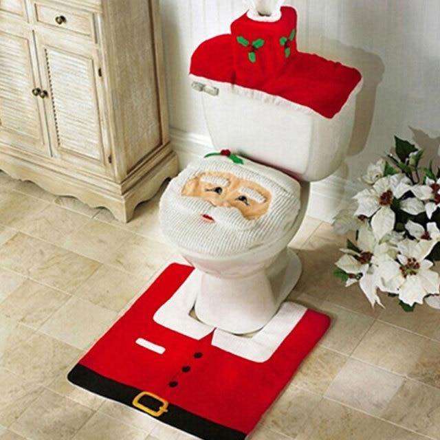 Bathroom Seat Cover Set for Home Christmas Decor - Buy Confidently with Smart Sales Australia