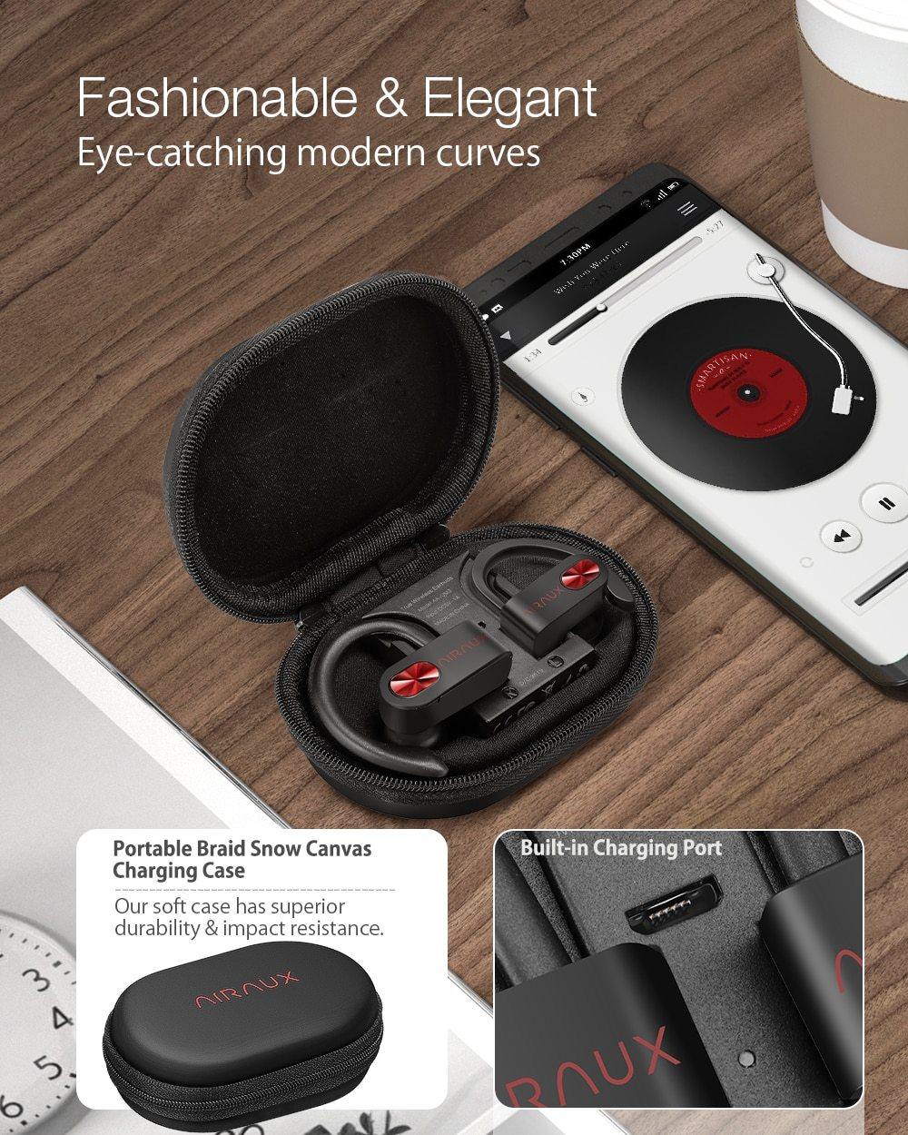 BlitzWolf  AIRAUX AA-UM2 Wireless Bluetooth v5.0 In-Ear Earphones Hifi Stereo | IPX5 Waterproof for Iphone and Portable Braid Snow Canvas Charger - Buy Confidently with Smart Sales Australia