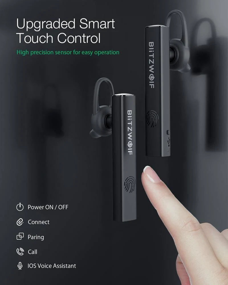 BlitzWolf BW-BH1 Bluetooth Earphones Touch Control Waterproof - Buy Confidently with Smart Sales Australia