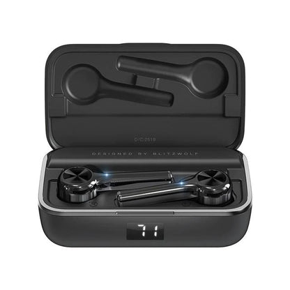 BlitzWolf BW-FYE6 Bluetooth V5.0 In-Ear Earphones | Digital Display Touch Control | Graphene Portable Charger Carry Case for Smartphones - Buy Confidently with Smart Sales Australia