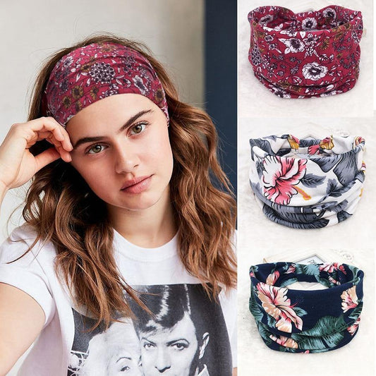 Boho Style Cotton Wide Printed Bandana Headbands For Women - Buy Confidently with Smart Sales Australia