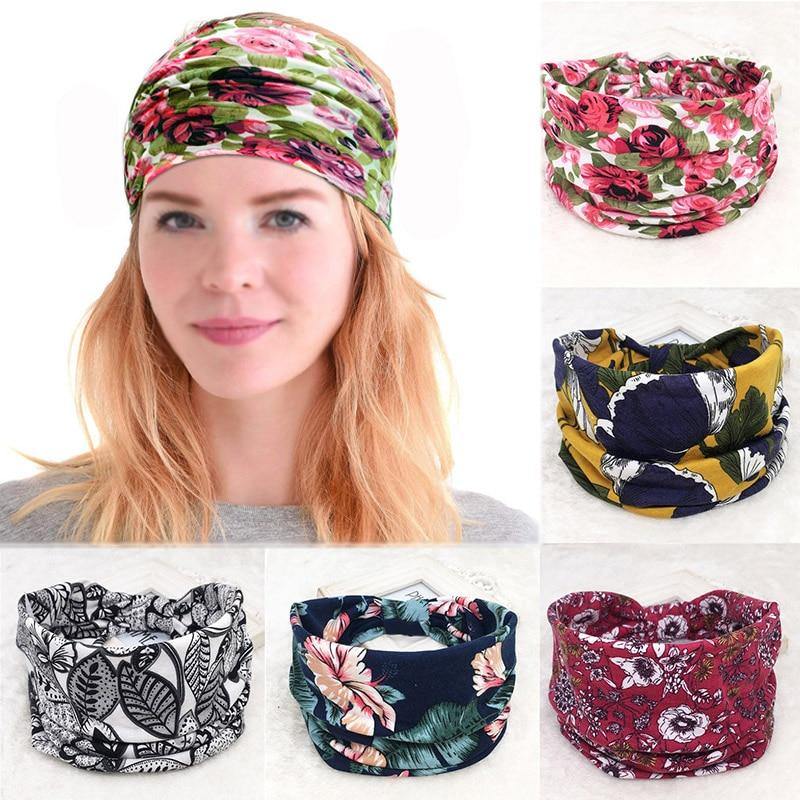Boho Style Cotton Wide Printed Bandana Headbands For Women - Buy Confidently with Smart Sales Australia