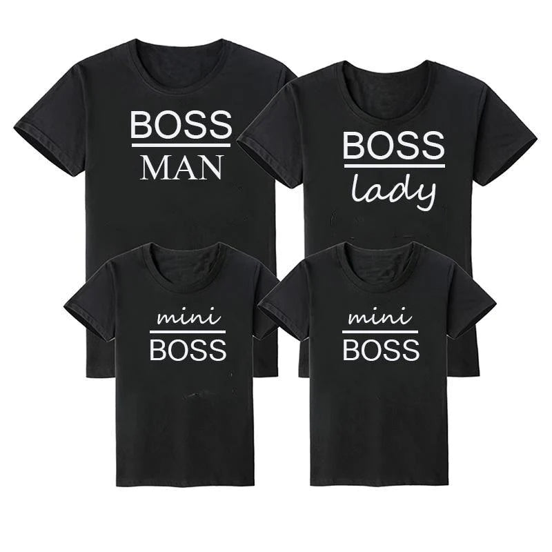 Boss Family Matching Cotton Shirts - Boss Man, Boss Lady and Mini Boss - Buy Confidently with Smart Sales Australia