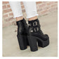 Buckle Lace Up Fashionable Leather Boots For Women - Buy Confidently with Smart Sales Australia