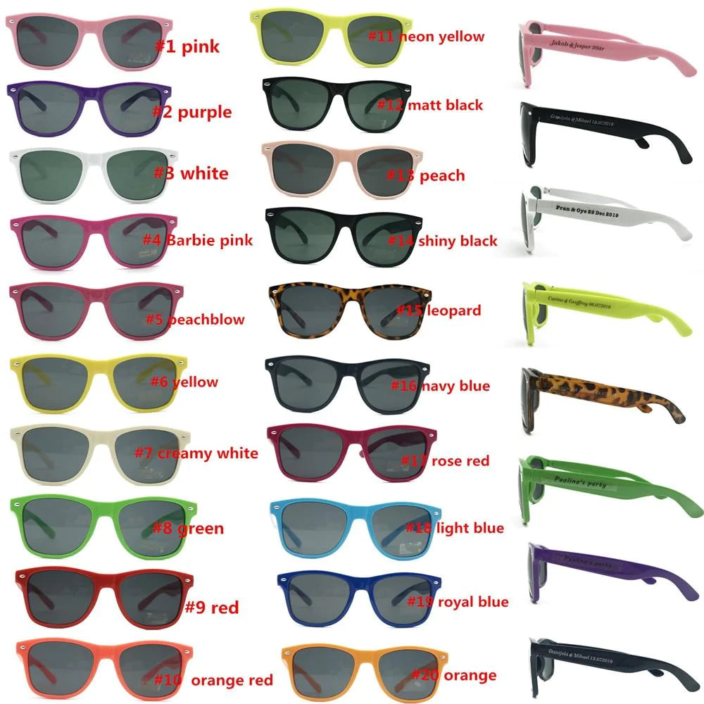 Bulk Customisable 48 Pack of Classic 80's Style Adult Sunglasses, UV400 Rated, with Spring Loaded Hinges, 20 Colours - Buy Confidently with Smart Sales Australia