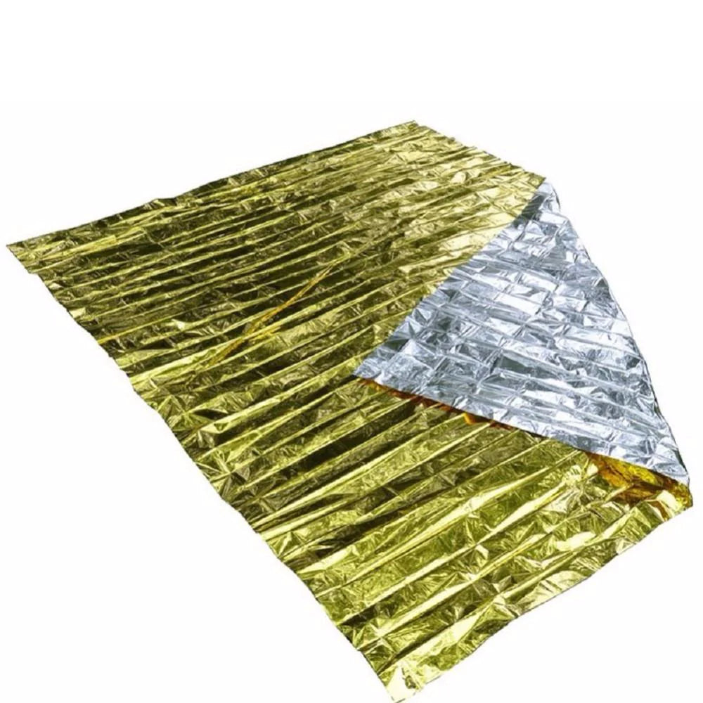 Camping Portable Emergency Blanket First Aid Survival Rescue Curtain Tent Tools Outdoor Hiking Kits Silver Golden 210*130cm 50g - Buy Confidently with Smart Sales Australia