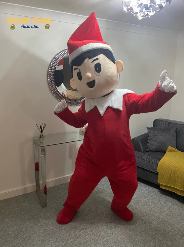 Christmas Elf Adult Mascot Costume 8 Sizes - Buy Confidently with Smart Sales Australia