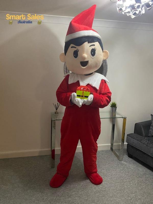 Christmas Elf Adult Mascot Costume 8 Sizes - Buy Confidently with Smart Sales Australia