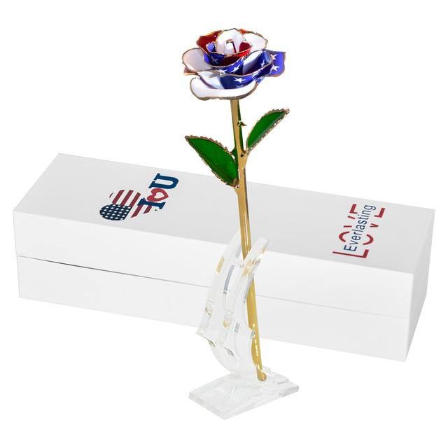 Classy Artificial Rose Everlasting Flower Dipped in 24K Gold Gift for Women - Buy Confidently with Smart Sales Australia