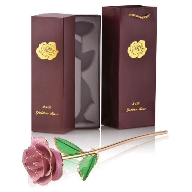 Classy Artificial Rose Everlasting Flower Dipped in 24K Gold Gift for Women - Buy Confidently with Smart Sales Australia