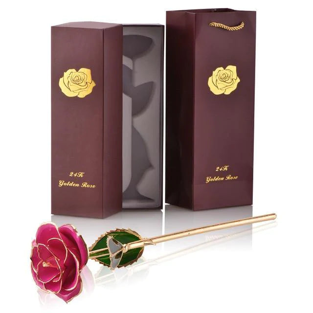 Classy Artificial Rose Everlasting Flower Dipped in 24K Gold Gift for Women - Buy Confidently with Smart Sales Australia