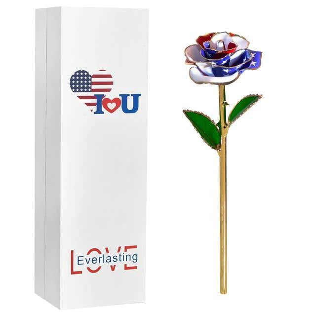 Classy Artificial Rose Everlasting Flower Dipped in 24K Gold Gift for Women - Buy Confidently with Smart Sales Australia