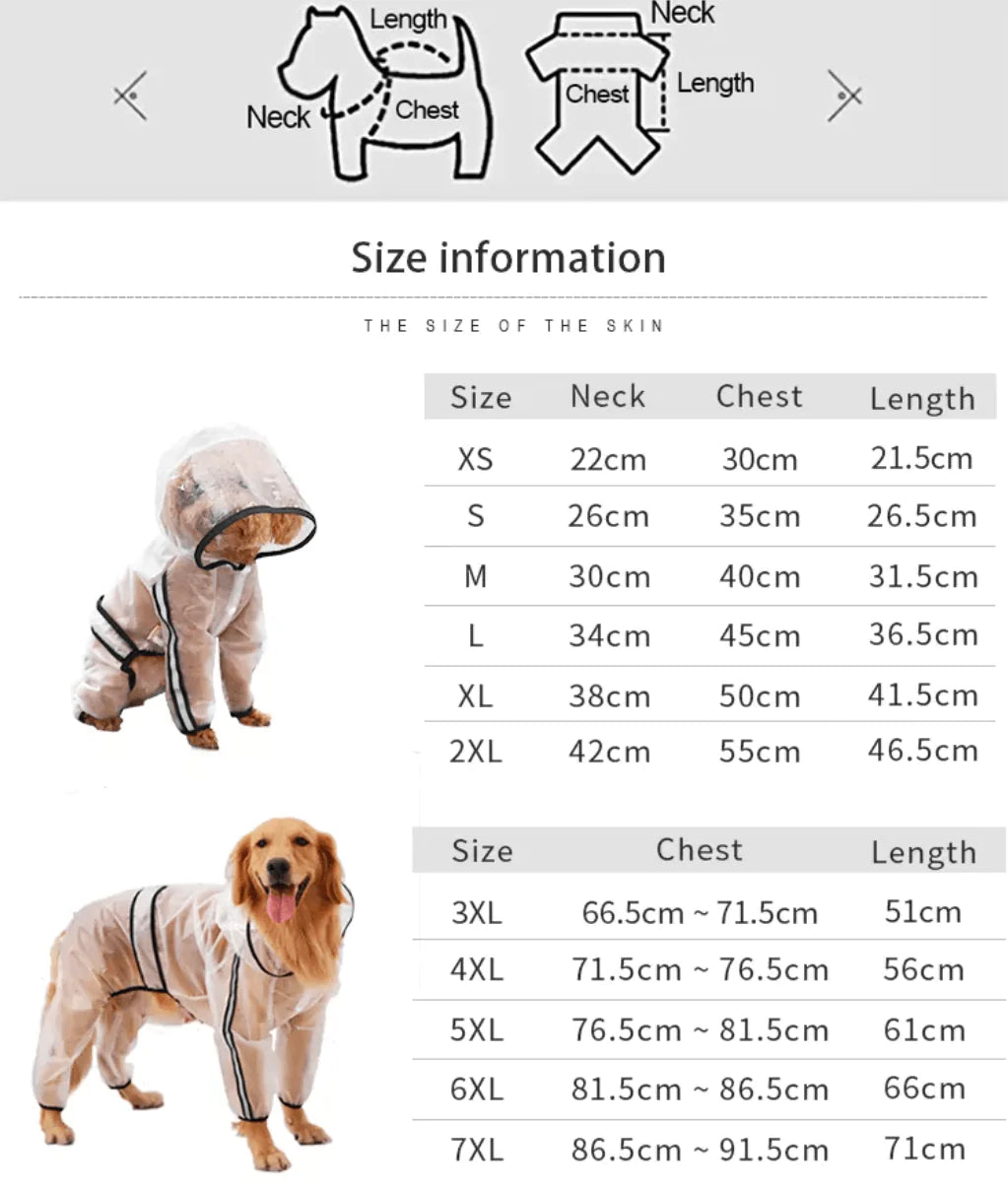 Clear Waterproof Raincoat for Pet Dogs - Buy Confidently with Smart Sales Australia