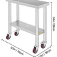 Commercial Stainless Steel Tables with Caster Wheels - 7 Sizes - Buy Confidently with Smart Sales Australia