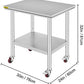 Commercial Stainless Steel Tables with Caster Wheels - 7 Sizes - Buy Confidently with Smart Sales Australia