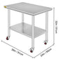 Commercial Stainless Steel Tables with Caster Wheels - 7 Sizes - Buy Confidently with Smart Sales Australia