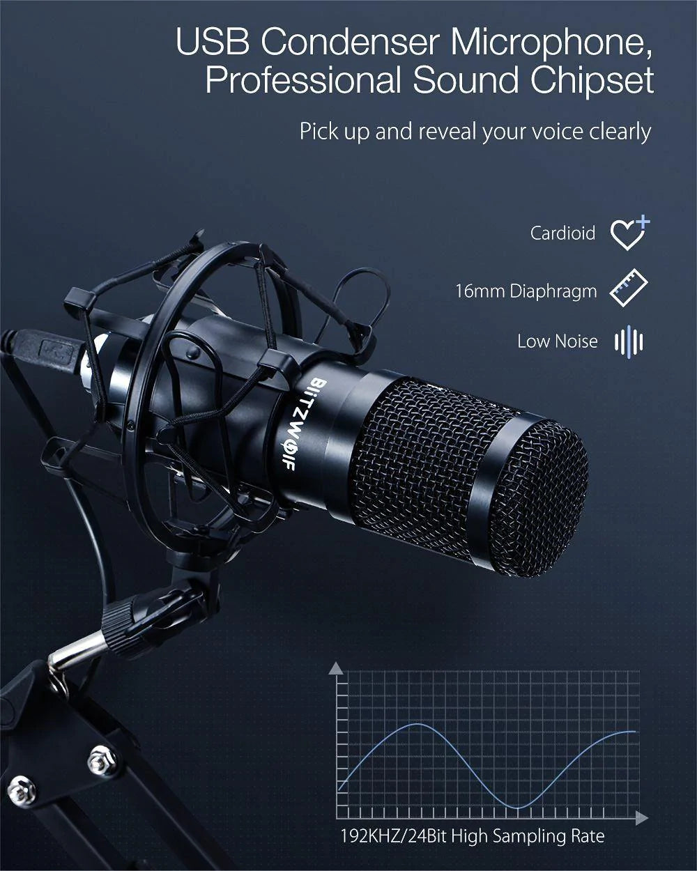 Condenser Microphone  Audio Dynamic System Kit Cantilever Bracket Anti-spray Net Set Sound Record - Buy Confidently with Smart Sales Australia