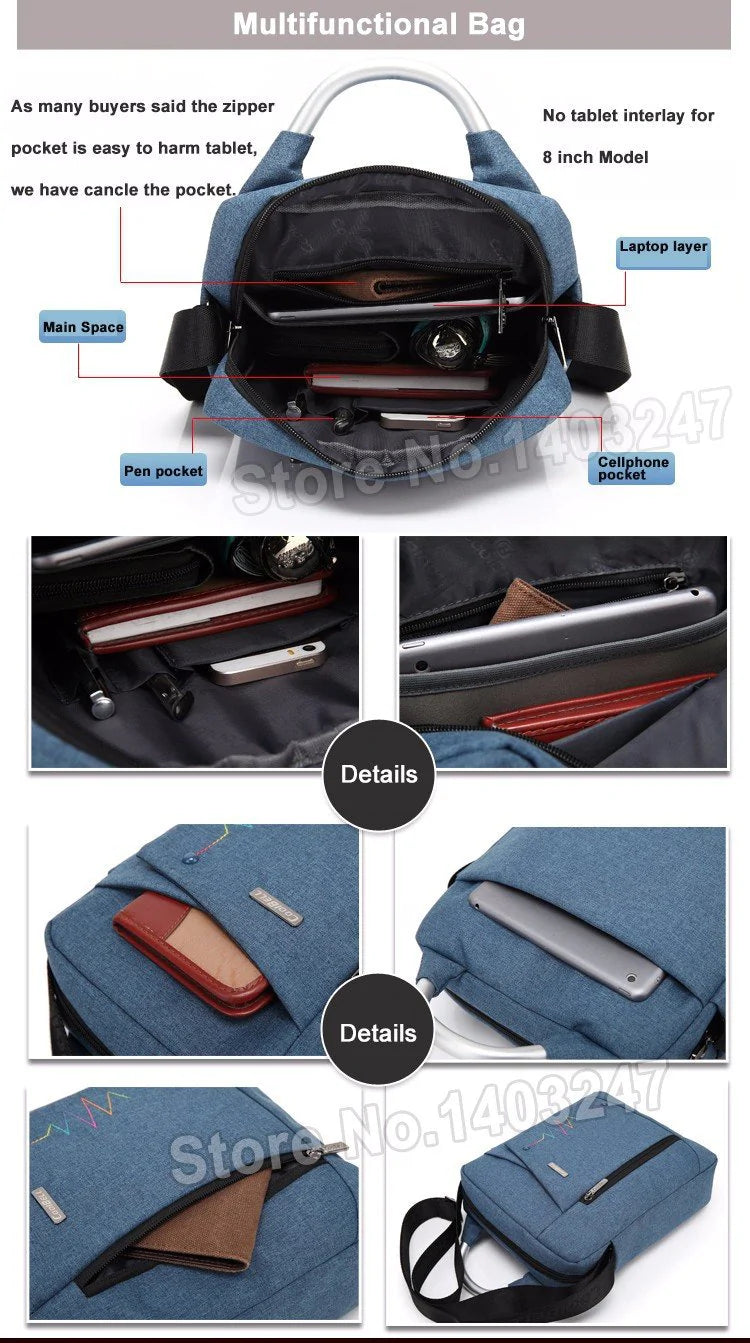 CoolBell Brand Casual Fashion Bag for iPad Air 2 3 iPad Mini iPad 4 Men Women Tablet Bag 8,10.6,12.4 inch Laptop Messenger Bag - Buy Confidently with Smart Sales Australia