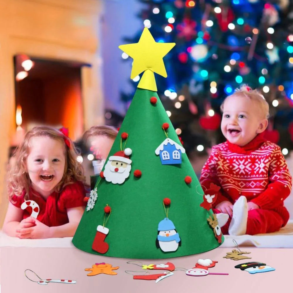 Kids DIY Felt Christmas Tree Merry Christmas Decorations For Home