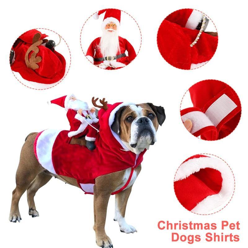 Dog Christmas Costume with Ride-On Santa Claus - Buy Confidently with Smart Sales Australia