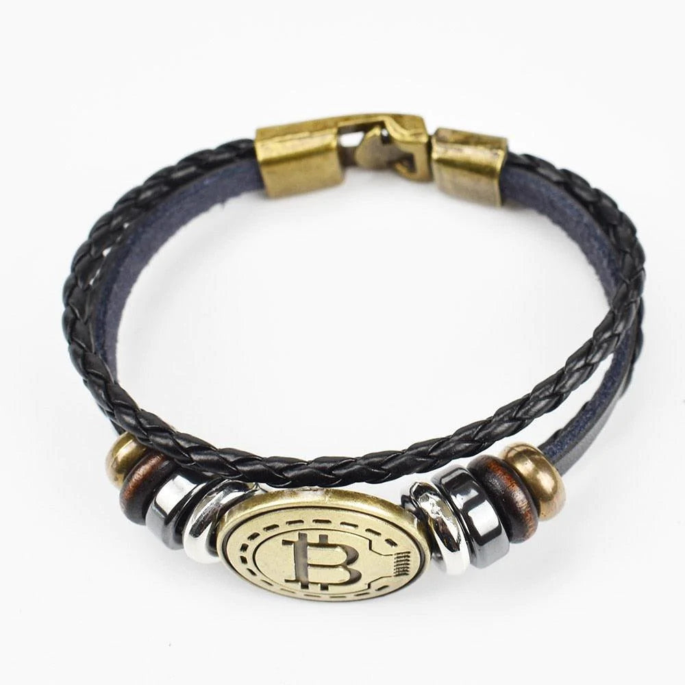 Fashionable Antique Metal Brass BitCoin Bracelet - Buy Confidently with Smart Sales Australia