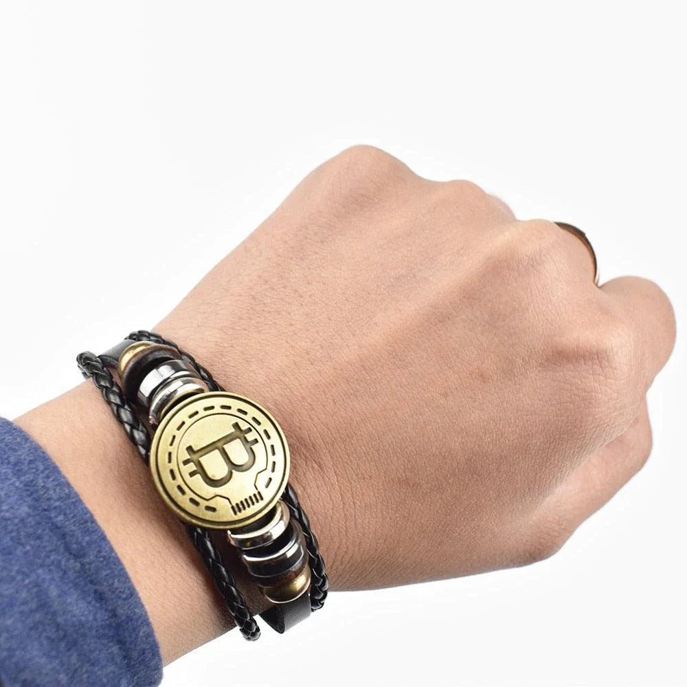 Fashionable Antique Metal Brass BitCoin Bracelet - Buy Confidently with Smart Sales Australia
