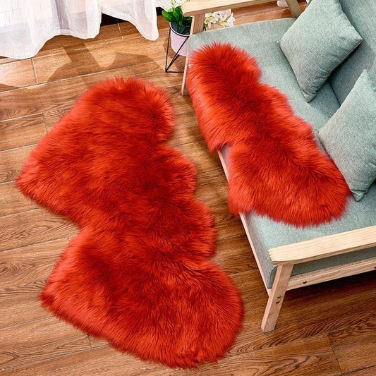 Fashionable Heart-Formed Plush Soft Fur Floor Mats - Buy Confidently with Smart Sales Australia