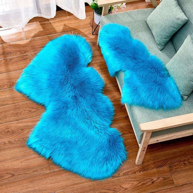 Fashionable Heart-Formed Plush Soft Fur Floor Mats - Buy Confidently with Smart Sales Australia