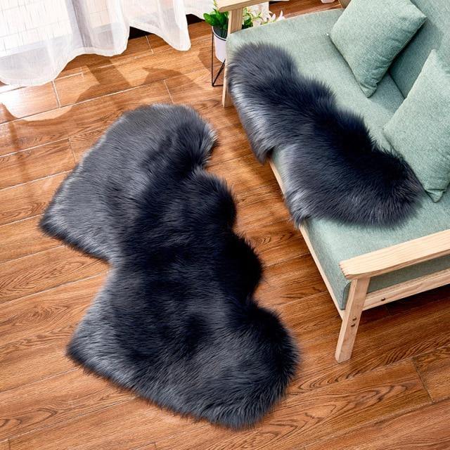 Fashionable Heart-Formed Plush Soft Fur Floor Mats - Buy Confidently with Smart Sales Australia