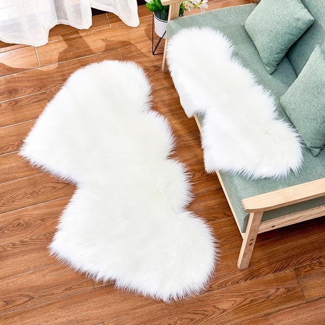 Fashionable Heart-Formed Plush Soft Fur Floor Mats - Buy Confidently with Smart Sales Australia