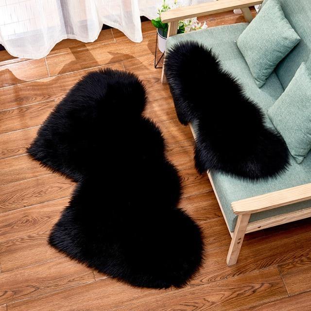 Fashionable Heart-Formed Plush Soft Fur Floor Mats - Buy Confidently with Smart Sales Australia