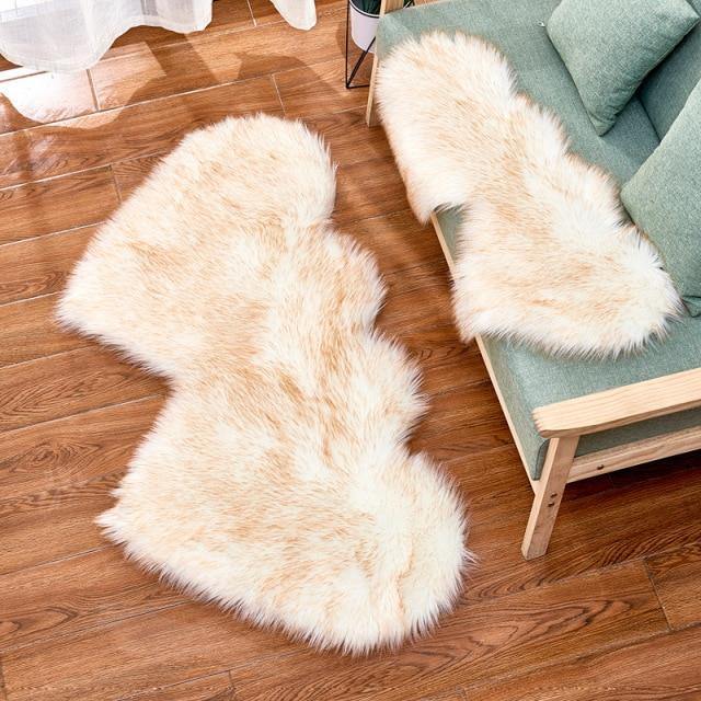 Fashionable Heart-Formed Plush Soft Fur Floor Mats - Buy Confidently with Smart Sales Australia