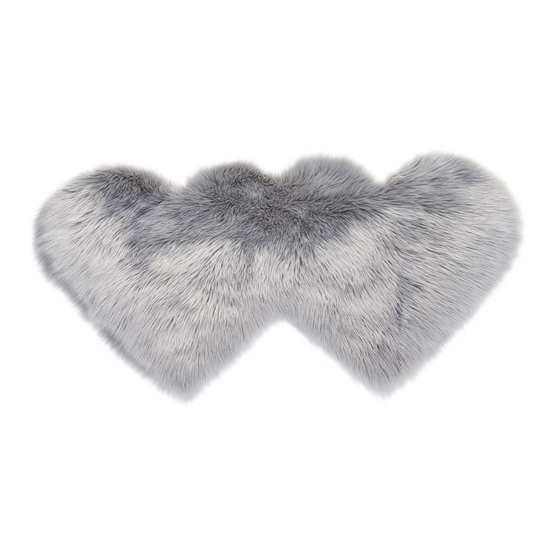 Fashionable Heart-Formed Plush Soft Fur Floor Mats - Buy Confidently with Smart Sales Australia