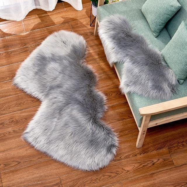 Fashionable Heart-Formed Plush Soft Fur Floor Mats - Buy Confidently with Smart Sales Australia