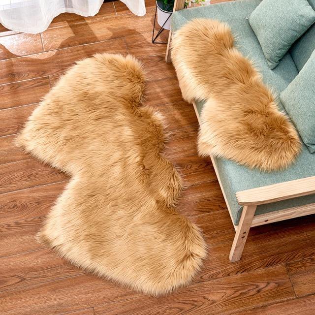 Fashionable Heart-Formed Plush Soft Fur Floor Mats - Buy Confidently with Smart Sales Australia