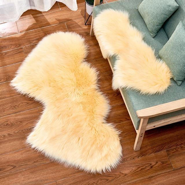Fashionable Heart-Formed Plush Soft Fur Floor Mats - Buy Confidently with Smart Sales Australia