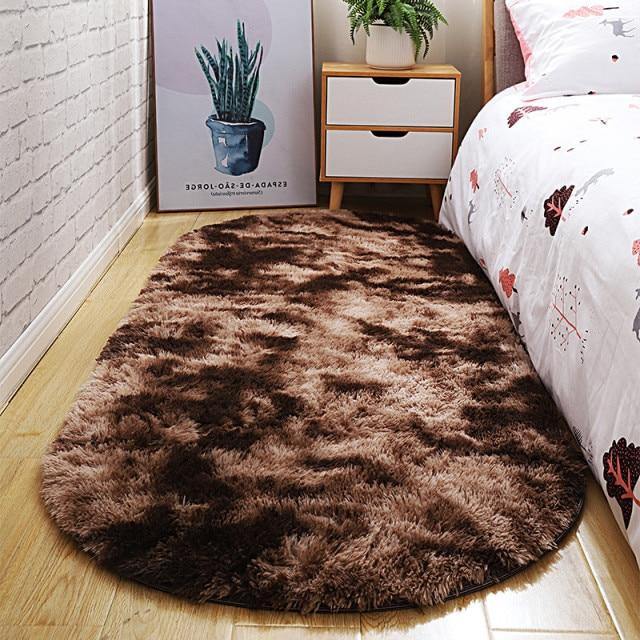 Fluffy Oval-Shaped Carpet Area Rugs For Home Decor - Buy Confidently with Smart Sales Australia