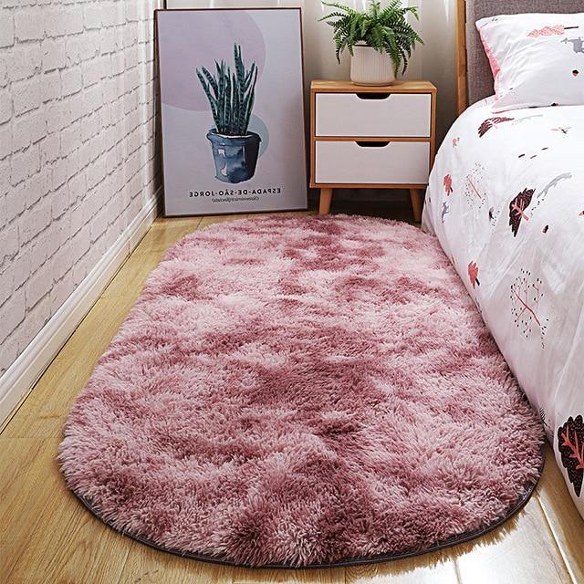 Fluffy Oval-Shaped Carpet Area Rugs For Home Decor - Buy Confidently with Smart Sales Australia
