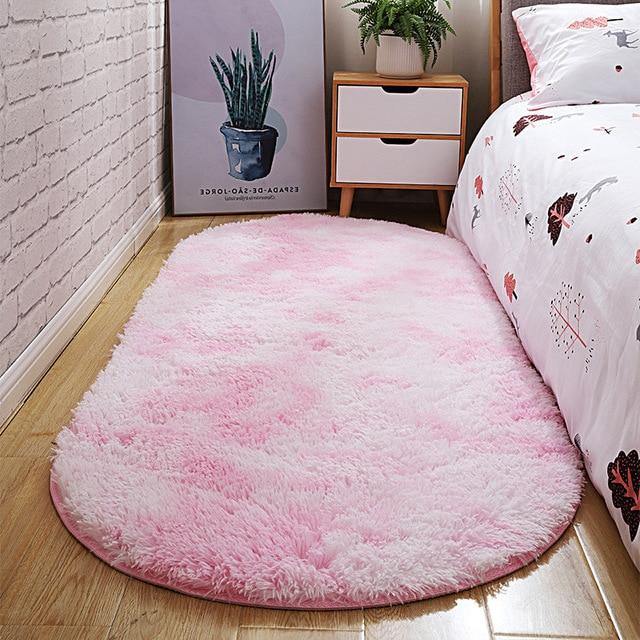 Fluffy Oval-Shaped Carpet Area Rugs For Home Decor - Buy Confidently with Smart Sales Australia
