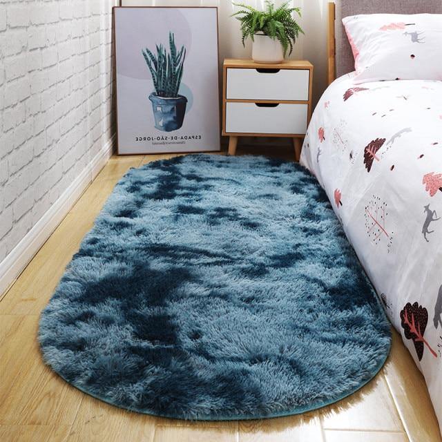 Fluffy Oval-Shaped Carpet Area Rugs For Home Decor - Buy Confidently with Smart Sales Australia