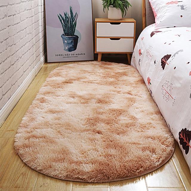 Fluffy Oval-Shaped Carpet Area Rugs For Home Decor - Buy Confidently with Smart Sales Australia