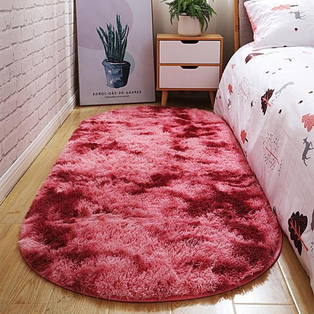 Fluffy Oval-Shaped Carpet Area Rugs For Home Decor - Buy Confidently with Smart Sales Australia