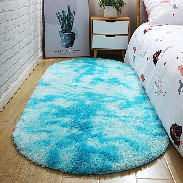 Fluffy Oval-Shaped Carpet Area Rugs For Home Decor - Buy Confidently with Smart Sales Australia